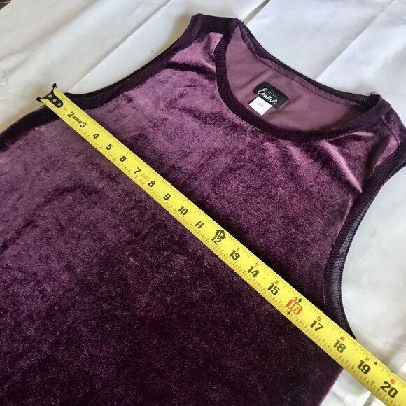 Simply Emma Purple Velvet Sleeveless Blouse Size 1X Witchcore FairyCore Fall - Picture 6 of 8